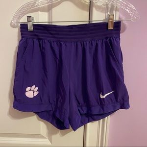 NIKE Clemson High Waisted Purple Shorts with Pockets